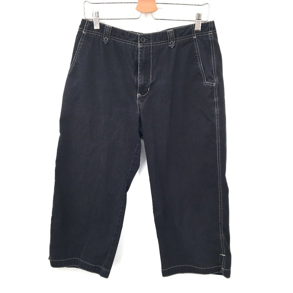 Royal Robbins Outdoor Goddess wide leg cropped canvas pant black hiking 10 women